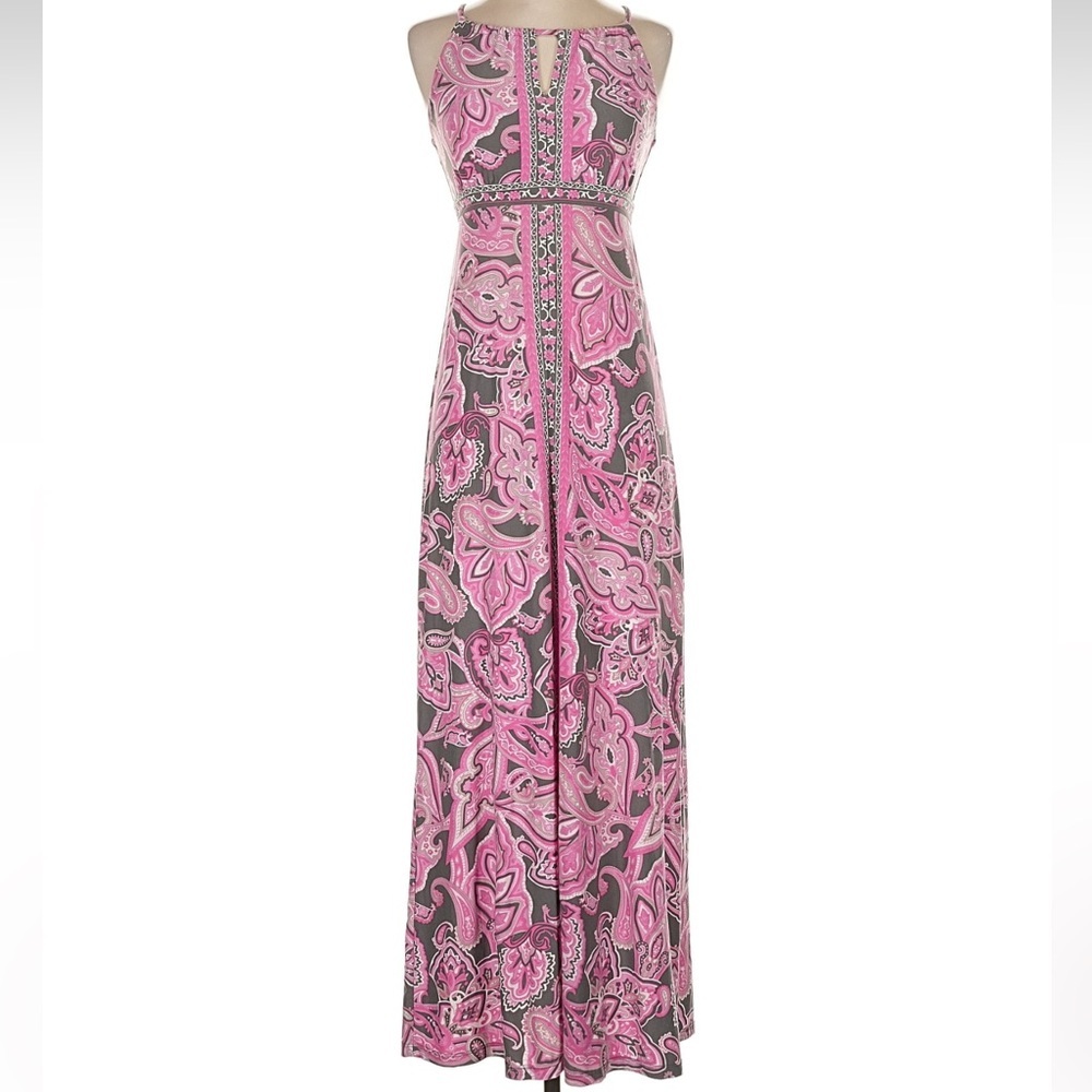 INC International Concepts Pink and Gray Patterned Maxi Dress - Picture 2 of 7